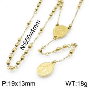 Stainless Steel Rosary Necklace - KN117506-Z