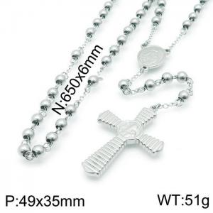 Stainless Steel Rosary Necklace - KN117689-Z