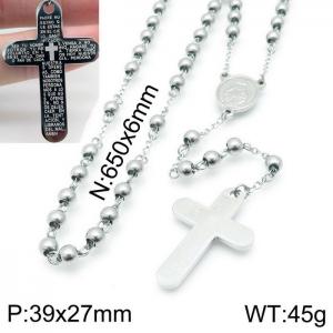 Stainless Steel Rosary Necklace - KN117699-Z