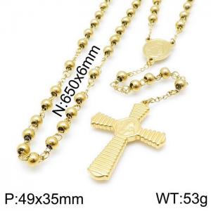 Stainless Steel Rosary Necklace - KN117700-Z