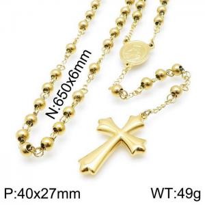 Stainless Steel Rosary Necklace - KN117705-Z