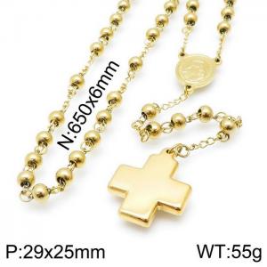 Stainless Steel Rosary Necklace - KN117707-Z