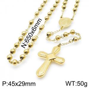 Stainless Steel Rosary Necklace - KN117709-Z
