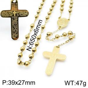 Stainless Steel Rosary Necklace - KN117711-Z