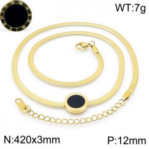 SS Gold-Plating Necklace - KN117731-K