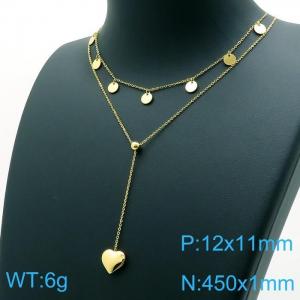 SS Gold-Plating Necklace - KN117763-DX
