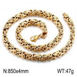 SS Gold-Plating Necklace - KN117932-Z