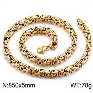 SS Gold-Plating Necklace - KN117939-Z