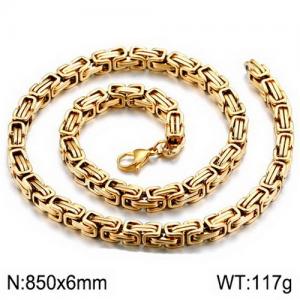 SS Gold-Plating Necklace - KN117946-Z