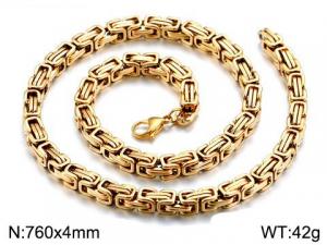 SS Gold-Plating Necklace - KN117978-Z