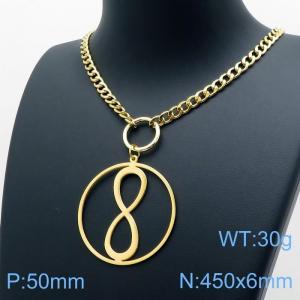 SS Gold-Plating Necklace - KN118043-TJG