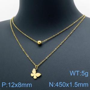 SS Gold-Plating Necklace - KN118077-TJG