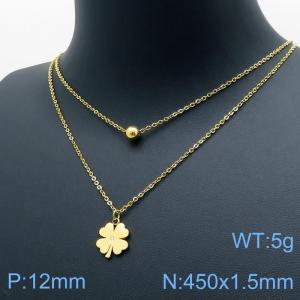 SS Gold-Plating Necklace - KN118078-TJG
