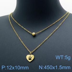 SS Gold-Plating Necklace - KN118080-TJG