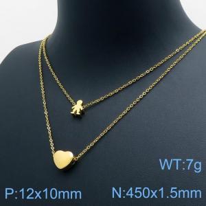 SS Gold-Plating Necklace - KN118082-TJG