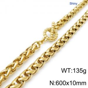 SS Gold-Plating Necklace - KN118168-Z