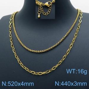 SS Gold-Plating Necklace - KN118270-Z
