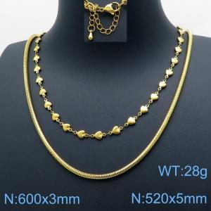 SS Gold-Plating Necklace - KN118275-Z