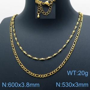 SS Gold-Plating Necklace - KN118276-Z