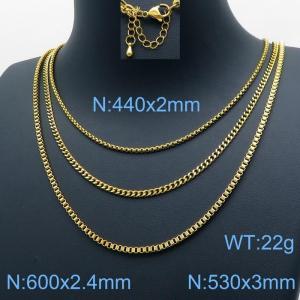 SS Gold-Plating Necklace - KN118282-Z