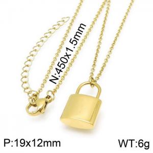 SS Gold-Plating Necklace - KN118387-Z