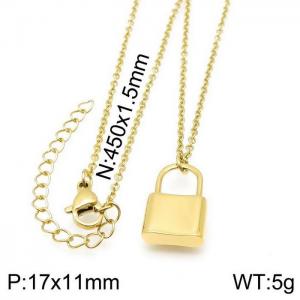SS Gold-Plating Necklace - KN118395-Z