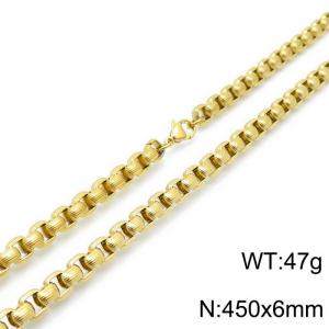 SS Gold-Plating Necklace - KN118422-Z