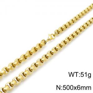 SS Gold-Plating Necklace - KN118423-Z