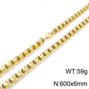 SS Gold-Plating Necklace - KN118425-Z