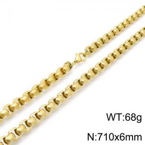 SS Gold-Plating Necklace - KN118427-Z