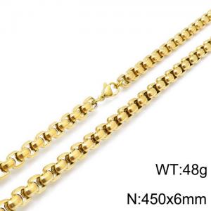SS Gold-Plating Necklace - KN118443-Z