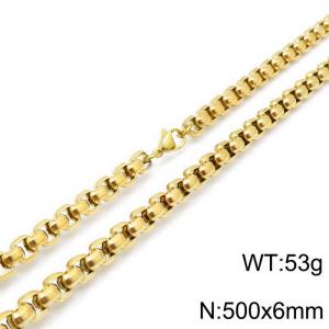 SS Gold-Plating Necklace - KN118444-Z