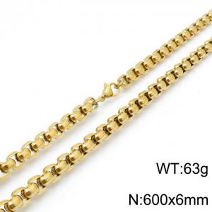 SS Gold-Plating Necklace - KN118446-Z