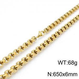 SS Gold-Plating Necklace - KN118447-Z