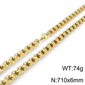 SS Gold-Plating Necklace - KN118448-Z