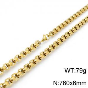 SS Gold-Plating Necklace - KN118449-Z