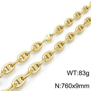 SS Gold-Plating Necklace - KN118463-Z