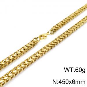 SS Gold-Plating Necklace - KN118485-Z