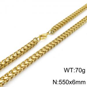 SS Gold-Plating Necklace - KN118487-Z