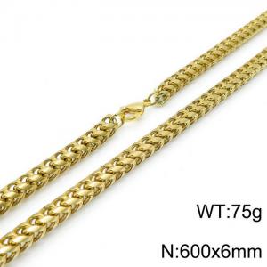 SS Gold-Plating Necklace - KN118488-Z