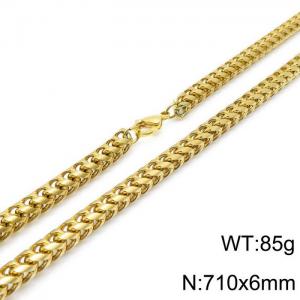 SS Gold-Plating Necklace - KN118490-Z