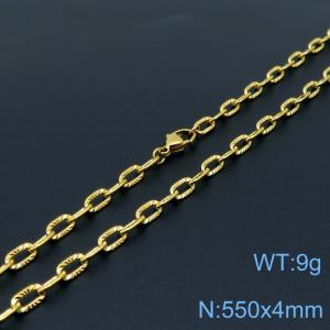 SS Gold-Plating Necklace - KN118515-Z