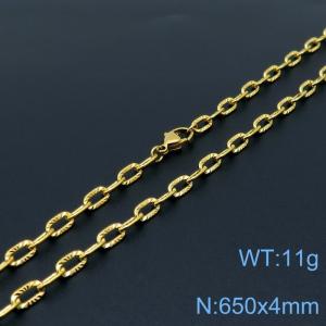 SS Gold-Plating Necklace - KN118517-Z