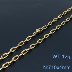 SS Gold-Plating Necklace - KN118518-Z