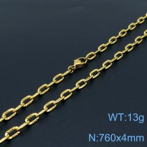 SS Gold-Plating Necklace - KN118519-Z