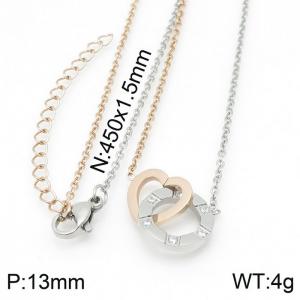 SS Rose Gold-Plating Necklace - KN118552-K