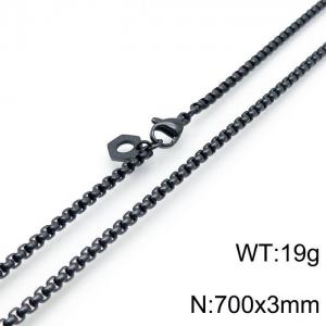 Stainless Steel Black-plating Necklace - KN118602-SH