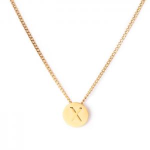 SS Gold-Plating Necklace - KN118662-K