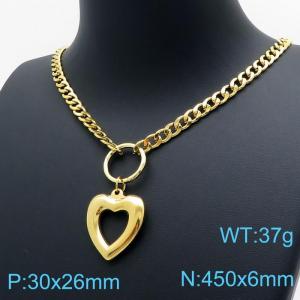 SS Gold-Plating Necklace - KN118737-TJG