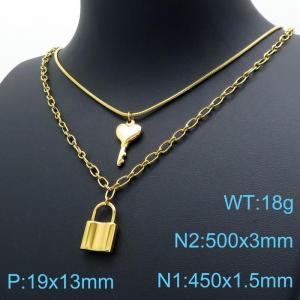 SS Gold-Plating Necklace - KN118882-Z
